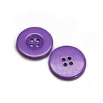 Packet 25 X Dark Purple Resin 16mm Round 4-holed Sew On Buttons Ha09920