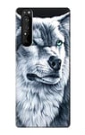 Grim White Wolf Case Cover For Sony Xperia 1 III