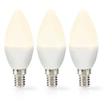 Nedis LED-lampe E14, Lys, 4,9W, 470 lm, 3-pak