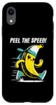 Coque pour iPhone XR Peel The Speed, amateur de jogging et de course à pied avec un jeu de mots à la banane