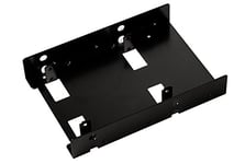 SilverStone SST-SDP08B - 3.5" to 2x 2.5" SSD/HDD Mounting Adapter Bracket Hard Drive Holder, black