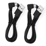 2pcs PVC Navigator Data Charging Cable Compatible with Tom-Tom GO 60 2.4A Black