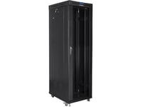 Lanberg Skåp 19 "Stående Hyllskåp 42U 600X1000 Svart Lcd Glasdörr Lanberg (Flat Pack)