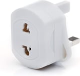 Travel Adapter Plug EU TO UK, White For Shaver/Toothbrush