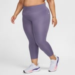 Nike Dri-FIT Fast Crop Tight Plus Size 3X Dam Lila Långa Tights för Löpning