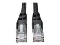 Eaton Tripp Lite Series Cat6 Gigabit Snagless Molded (UTP) Ethernet Cable (RJ45 M/M), PoE, Black, 10 ft. (3.05 m) - Cordon de raccordement - RJ-45 (M) pour RJ-45 (M) - 3.05 m - UTP - CAT 6 -...