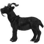 Modèle de Chèvre Noire en Peluche Chèvre Noire Simulation de Jardin Animal de Chèvre Ornement Noir19X17CM