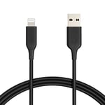Amazon Basics - 2-Pack USB-A to Lightning ABS Charger Cable, MFi Certified for Apple iPhone 14 13 12 11 X Xs Pro, Pro Max, Plus, iPad, 1.8 m, Black