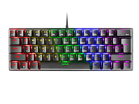 Mars Gaming MK60 Noir, Clavier Gaming Mécanique FRGB, Antighosting, Switch Mécanique Rouge, Langue US