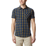 Columbia Men's Short Sleeve Shirt, Triple Canyon, Polyester, Azul Mini Tonal Plaid, S, Art. No. 1883304