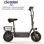 iScooter F2 Elscooter 500W Motor 36V 7.8Ah Litiumbatteri 10-tums däck 30 km/h hastighet 30 km räckvidd Elscooter