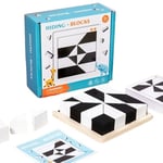 Bästa kvalitet Montessori Geometrisk Form Pussel Byggklossar Trä 3D Jigsaw Pussel Barn Utbildnings Logiskt Tänkande Träning Spel