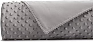 5 STARS UNITED Weighted Blanket Cover - 91 x 122 cm Grey - JUST COVER - Removable Duvet Covers for Heavy Blankets - Premium Super Soft Minky Dot for Comfortable Sleep