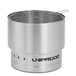 Uniprodo Eldskål - Av rostfritt stål Med grillgaller 55 x 48 cm