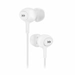 Ear Bud Headphones with Remote Mic, Voice Assistant, White, Groov-e GGVEB13WE