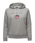 Gant Gant Shield Sweat Hoodie W Grey Melange (Storlek XS)