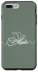 iPhone 7 Plus/8 Plus Minimal Book Line Art For Bookworm On Sage Green Case