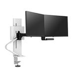 Ergotron – TRACE ™ Dual Monitor Arm, VESA Desk Mount – for 2 Monitors Up to 27 Inches, 1.8 to 4.9 kg Each – White