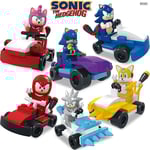 6 st Sonic Byggklossar Mini Actionfigurer Cartoon Race Car Spel Monterade Minifigurer Leksaker Barn Pojkar Flickor Julgåva