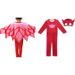 Pyjamashjältarna - Hel Dress+ Ögonmask Pj Masks Red Ugglis 110 Cl
