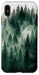 iPhone XS Max Green Forest Fog Pine Trees Nature Art Case