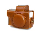 Camera Bag Case for Canon PowerShot G5X Faux Leather G5 X Brown CC1119c