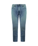 Levi's Slim Fit Straight Leg Mens Light Blue Jeans - Size 34W/34L