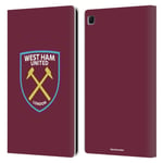Head Case Designs Officially Licensed West Ham United FC Full Colour Crest Leather Book Wallet Case Cover Compatible With Samsung Galaxy Tab S6 Lite