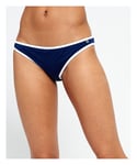 Superdry Womens 90's Varsity Bikini Bottoms - Navy Polyamide - Size Small