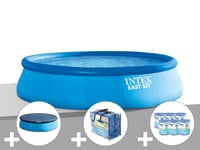 Kit piscine autoportée Intex Easy Set 4,57 x 1,22 m + Bâche de protection + Bâche à bulles + 6 cartouches de filtration