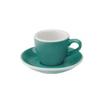 Espressokopp med underlägg Loveramics Egg Teal, 80 ml