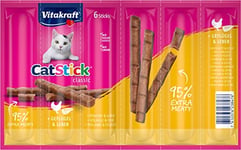 Vitakraft Cat-Stick Mini Friandise Premium pour Chat Volaille/Foie Sachet Fraîcheur de 6 Sticks