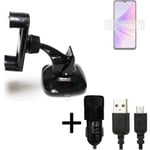 Car holder windshield dashboard for Oppo A77 5G charger Cell phone mount bracket