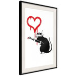 Plakat - Love Rat - 40 x 60 cm - Sort ramme med passepartout
