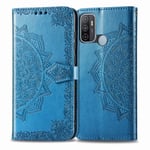 DOHUI Case for Oppo A53 2020, Premium PU Leather Flip Wallet Case with Kickstand Card Slots Magnetic Closure Protective Cover for Oppo A53 2020 (Blue)