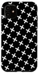 iPhone 11 Geometric White Black Swiss Plus Cross Diagonal Pattern Case