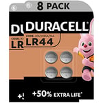 Duracell LR44 Pile bouton alcaline 1,5V, lot de 8 (76A / A76 / V13GA), pour jouets, calculatrices et appareils de mesure [Amazon exclusive]