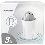 Wessper Cartouche Filtre Eau Aqua Classic Protect, pour l'eau dure, Compatibles avec les Carafe Filtrante BRITA Classic, Cartouche Filtre BRITA Classic, Set de 3