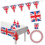 Ion Union Jack Party Decorations and Tableware Pack