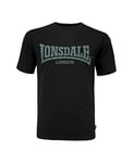 Lonsdale Men's Logo kai Regular Fit T-Shirt, Black, XX-Large (Manufacturer size: 2XL)