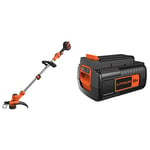 BLACK+DECKER Strimmer, 36V Cordless, BATTERY NOT INCLUDED (Bare) & BLACK DECKER Lithium Ion Battery 36V 2.0Ah Convenient Compact Rechargeable and Versatile BBL20362