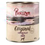 Ekonomipack: Purizon 12 x 800 g - Adult Kycklingfilé med anka, morötter & björnbär