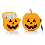DUANJIN Case for Airpod 2/1 Fashion Cute Soft Silicone Fun Cartoon Cover Kawaii Cool for AirPods 2&1 Shell Unique Design for Air Pods 2/1 Cases Funny Character for Girls Boys Kids Pumpkin