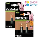 4 Duracell Rechargeable AAA 900mAh Batteries 1.2V HR03 DX2400 Micro 2BL Nimh New