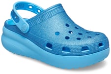 Crocs Girls Younger Childrens Clog Sandals Glitter Blue UK Size