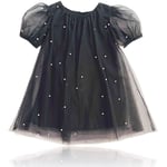 DOLLY BY LE PETIT TOM pearl tulle puff – black - small 4-6 år