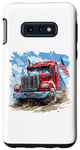 Coque pour Galaxy S10e Camion conducteur patriotique drapeau USA rouge blanc et bleu camions fourgon