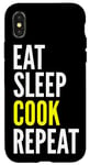 Coque pour iPhone X/XS Eat Sleep Cook Repeat - Chef Funny