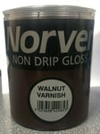 Norver Non Drip Gloss Paint - Walnut Varnsh 750ml - Interior Exterior Wood&metal