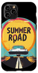 Coque pour iPhone 11 Pro Joli chat sur la route d'été pour les amateurs de vacances